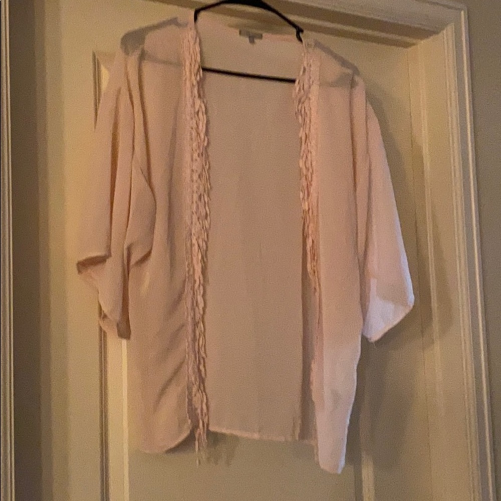 Light pink sheer kimono